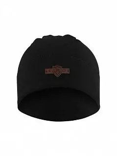 Теплая шапка из мягкой вискозы и полиэстра черного цвета Doreanse RT840